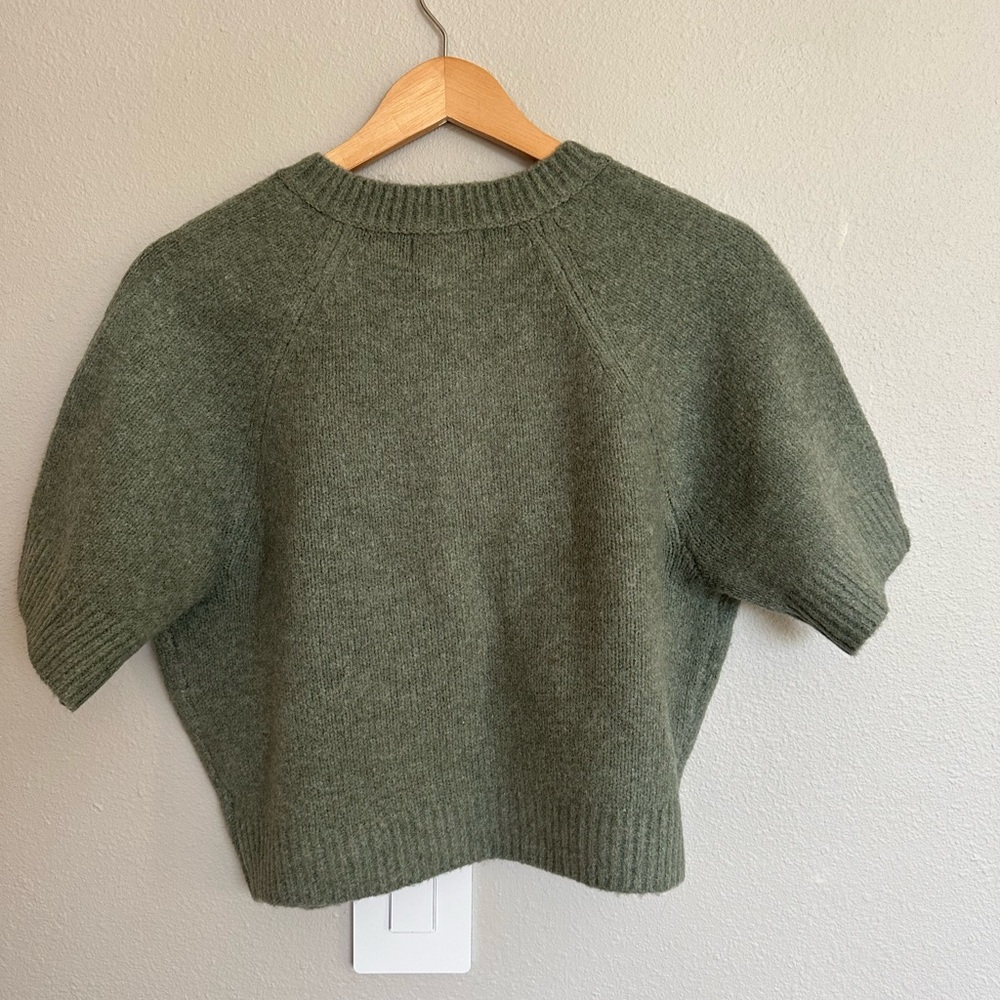 Universal Thread Olive Green Short Sleeve Cropped Cardigan - Picture 4 of 7
